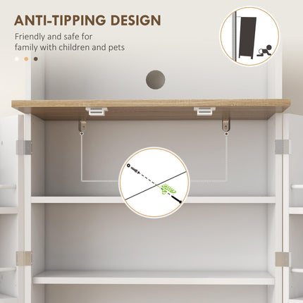 Two-Part Kitchen Storage Cabinet - White