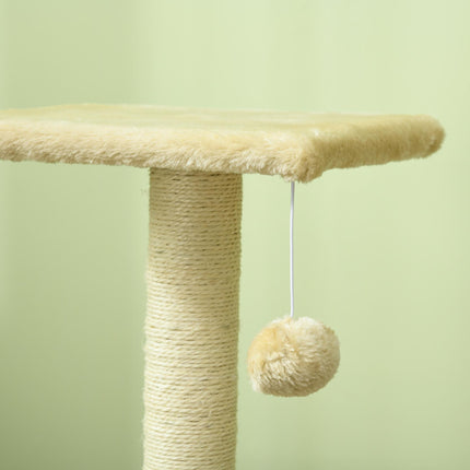 72cm Multi-Level Cat Tree with Scratching Post and Pad for Indoor Cats - Cream White