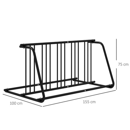 Bike Stand, Double-sided Bike Rack Floor Stand for 6 Bicycles, Kids/Mountain/Roa