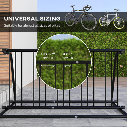 Bike Stand, Double-sided Bike Rack Floor Stand for 6 Bicycles, Kids/Mountain/Roa