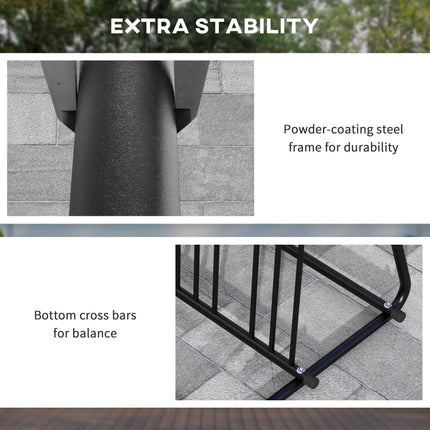 Bike Stand, Double-sided Bike Rack Floor Stand for 6 Bicycles, Kids/Mountain/Roa