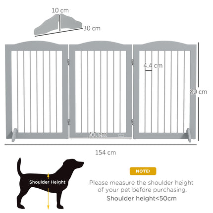 Foldable Freestanding Dog Gate with Two Support Feet for Staircases and Doorways - Grey