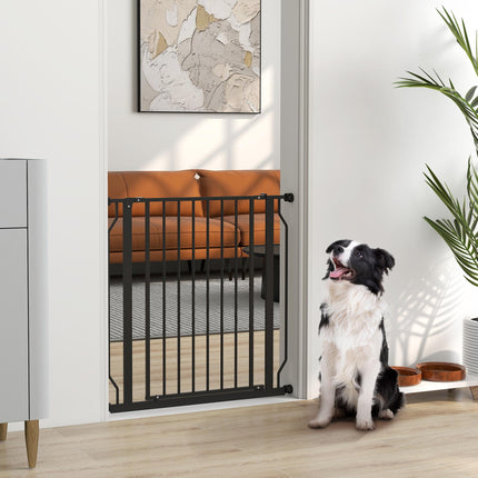 Extra Wide Pressure-Mounted Dog Safety Gate for Doorways, Hallways & Staircases - Black