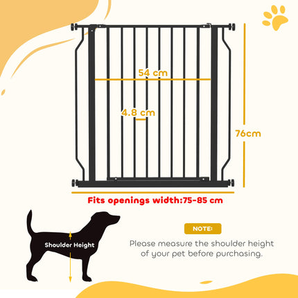 Extra Wide Pressure-Mounted Dog Safety Gate for Doorways, Hallways & Staircases - Black
