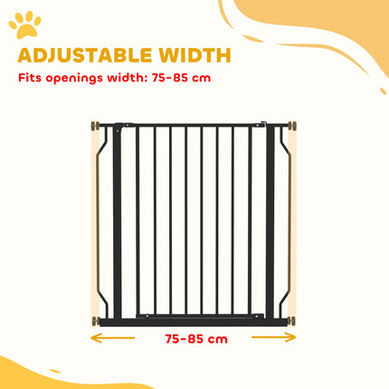 Extra Wide Pressure-Mounted Dog Safety Gate for Doorways, Hallways & Staircases - Black