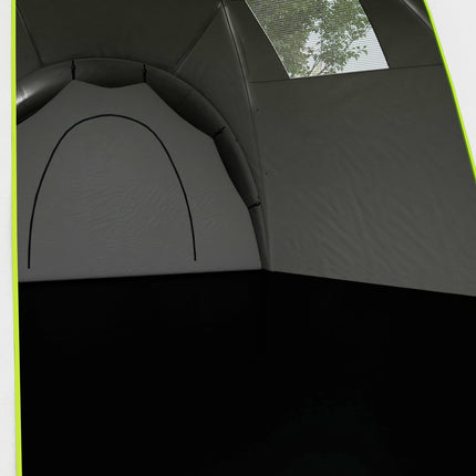 6-9 Man Camping Tent with 3 Bedrooms, Porch & Water Resistant - Green