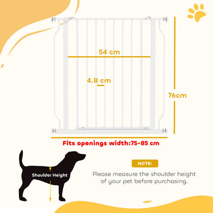 Extra Wide Adjustable Dog Safety Gate with Door for Doorways, Hallways, Staircases - White