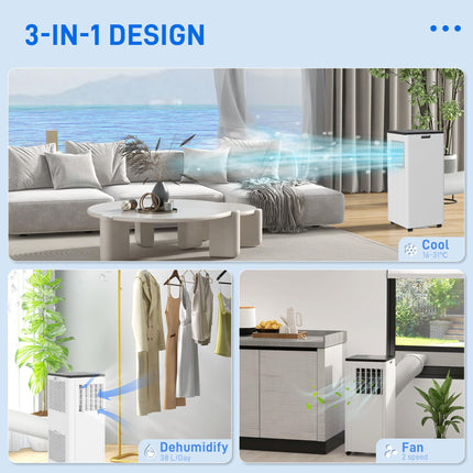 9,000 BTU Mobile Air Conditioner with App Control for 20m² Rooms - White