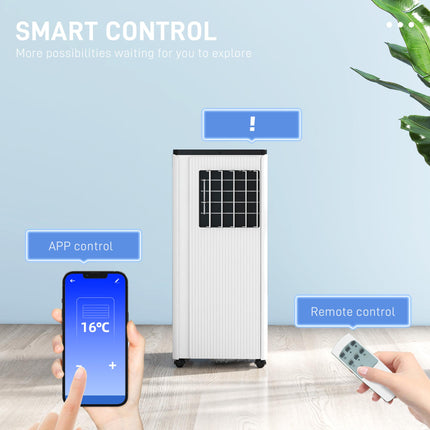 9,000 BTU Mobile Air Conditioner with App Control for 20m² Rooms - White