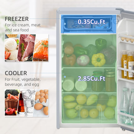 91 Litre Under Counter Fridge Freezer with 10L Chiller Box - Grey