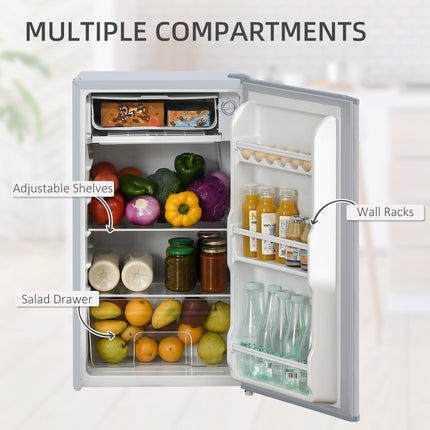 91 Litre Under Counter Fridge Freezer with 10L Chiller Box - Grey