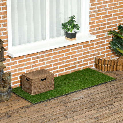 10 PCs 30x30cm Artificial Grass Turf 25mm Pile Height UV Resistant Outdoor Mat - Dark Green