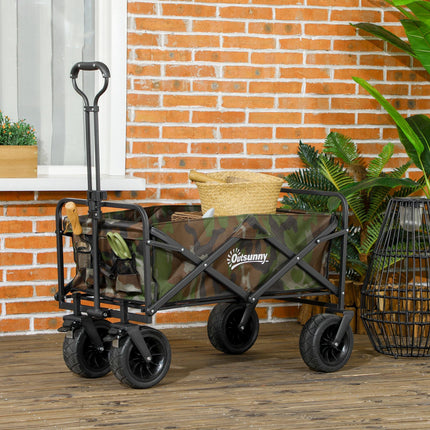 Folding Garden Trolley 100KG Capacity with Carry Bag - Camouflage