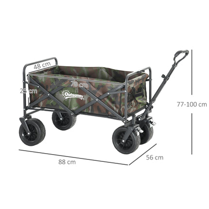 Folding Garden Trolley 100KG Capacity with Carry Bag - Camouflage