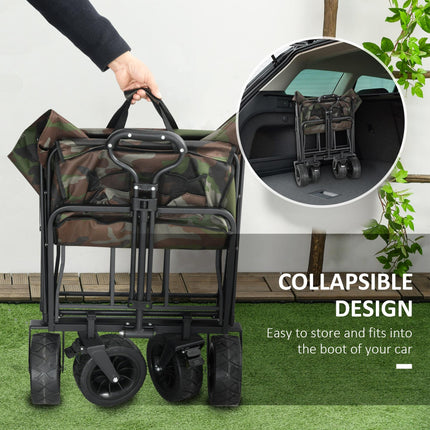 Folding Garden Trolley 100KG Capacity with Carry Bag - Camouflage
