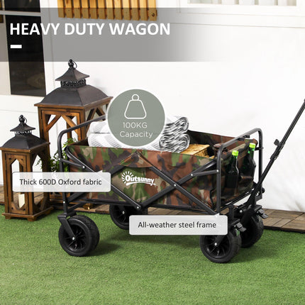Folding Garden Trolley 100KG Capacity with Carry Bag - Camouflage