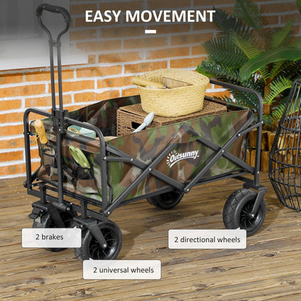 Folding Garden Trolley 100KG Capacity with Carry Bag - Camouflage