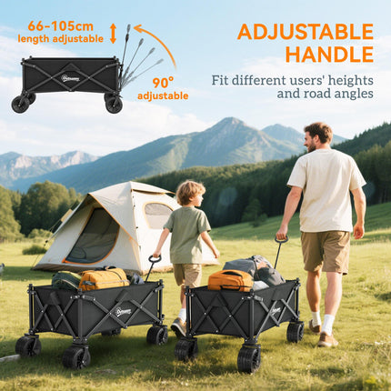 Folding Garden Trolley 120KG Capacity with Carry Bag - Black