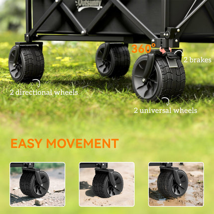 Folding Garden Trolley 120KG Capacity with Carry Bag - Black