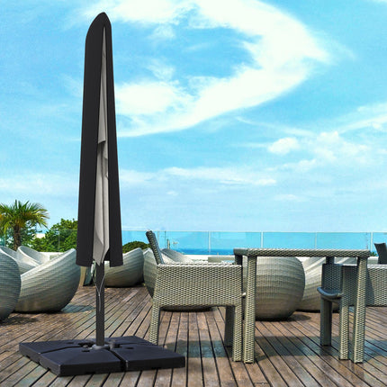 Garden Parasol Cover for 2-4m Patio Umbrella with Zipper and Rod, Φ60 x 160cm - Black