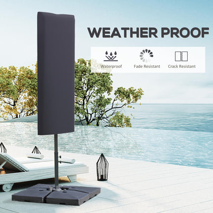 Outdoor Cantilever Parasol Umbrella Cover with Zipper and Rod - Dark Grey