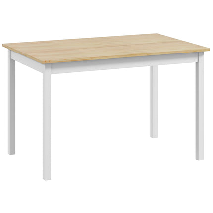 120 x 75cm Farmhouse Dining Table with Pine Wood Frame - Natural