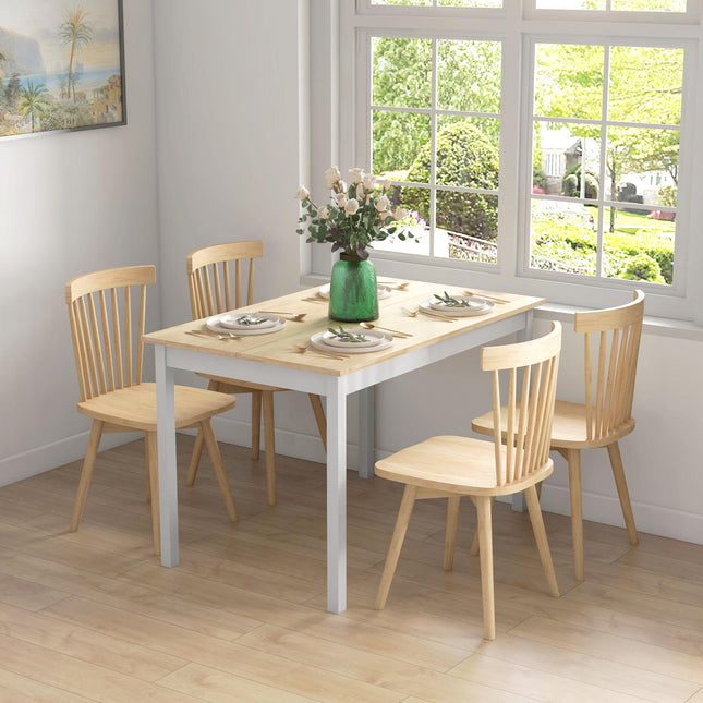120 x 75cm Farmhouse Dining Table with Pine Wood Frame - Natural