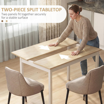 120 x 75cm Farmhouse Dining Table with Pine Wood Frame - Natural