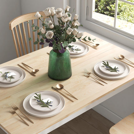 120 x 75cm Farmhouse Dining Table with Pine Wood Frame - Natural
