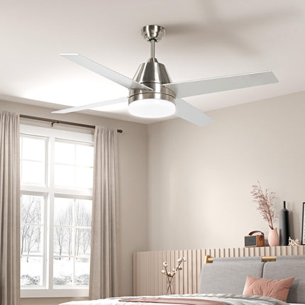 Ceiling Fan with LED Light, Flush Mount Ceiling Fan Lights with Reversible Blade