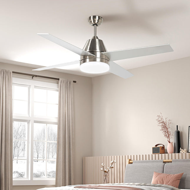 Ceiling Fan with LED Light, Flush Mount Ceiling Fan Lights with Reversible Blade