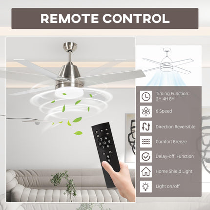 Ceiling Fan with LED Light, Flush Mount Ceiling Fan Lights with Reversible Blade