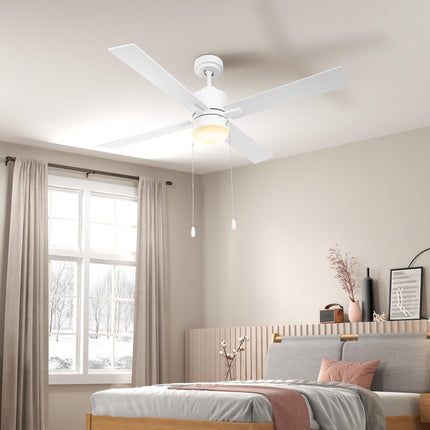 Ceiling Fan with LED Light, Flush Mount Ceiling Fan Lights with Reversible Blade