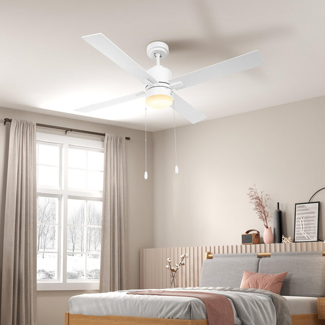 Ceiling Fan with LED Light, Flush Mount Ceiling Fan Lights with Reversible Blade