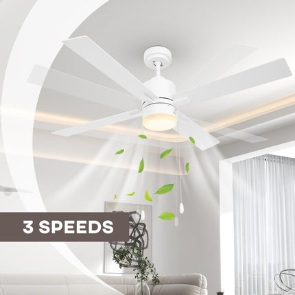 Ceiling Fan with LED Light, Flush Mount Ceiling Fan Lights with Reversible Blade