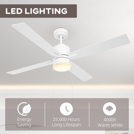 Ceiling Fan with LED Light, Flush Mount Ceiling Fan Lights with Reversible Blade