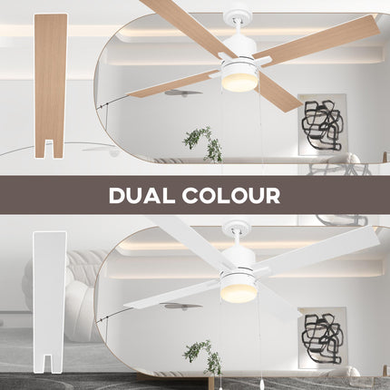 Ceiling Fan with LED Light, Flush Mount Ceiling Fan Lights with Reversible Blade