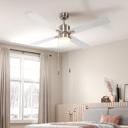 Ceiling Fan with LED Light, Flush Mount Ceiling Fan Lights with Reversible Blade