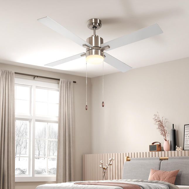 Ceiling Fan with LED Light, Flush Mount Ceiling Fan Lights with Reversible Blade