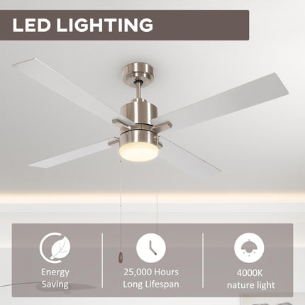 Ceiling Fan with LED Light, Flush Mount Ceiling Fan Lights with Reversible Blade