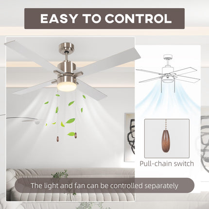 Ceiling Fan with LED Light, Flush Mount Ceiling Fan Lights with Reversible Blade
