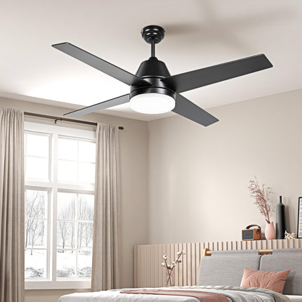 Ceiling Fan with LED Light, Flush Mount Ceiling Fan Lights with Reversible Blade
