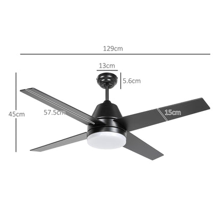 Ceiling Fan with LED Light, Flush Mount Ceiling Fan Lights with Reversible Blade