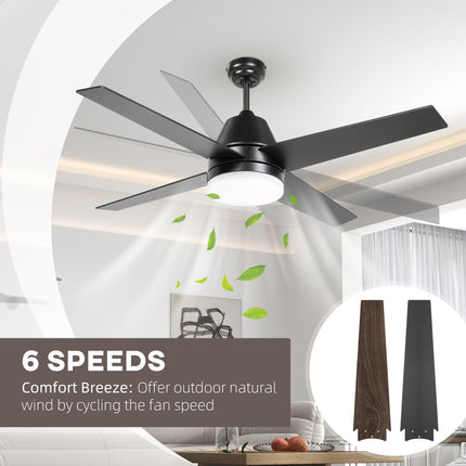 Ceiling Fan with LED Light, Flush Mount Ceiling Fan Lights with Reversible Blade