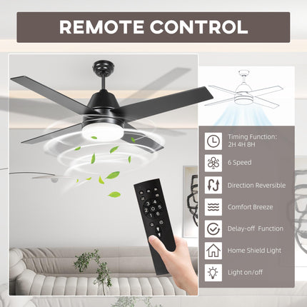 Ceiling Fan with LED Light, Flush Mount Ceiling Fan Lights with Reversible Blade