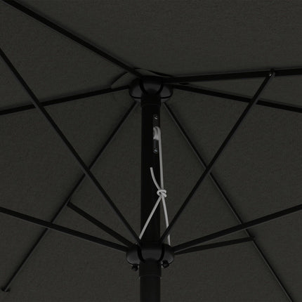 2x3 Metre Rectangular Garden Parasol with Crank Tilt Aluminium Pole - Dark Grey