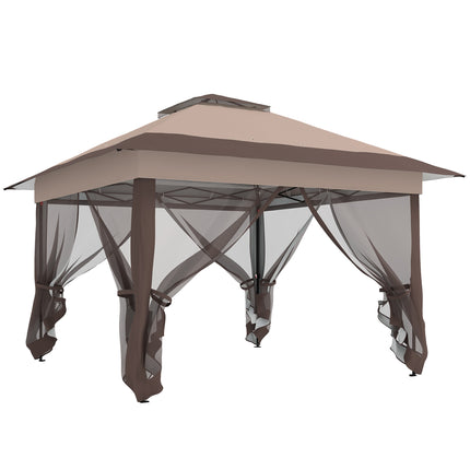 3.6 x 3.6 m Pop up Gazebo with Netting, Height Adjustable Party Tent Instant Can