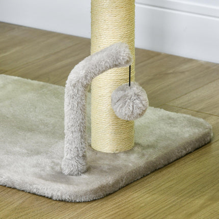 42cm Indoor Cat Tree with Sisal Scratching Post and Toy Balls - Light Grey