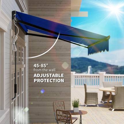 2.5 x 2m Electric Retractable Awning with LED Light - Blue