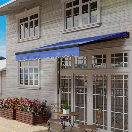 2.5 x 2m Electric Retractable Awning with LED Light - Blue
